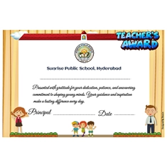 School Teacher Award 6 x 9 Inches